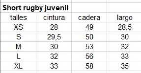 Short Rugby Juvenil